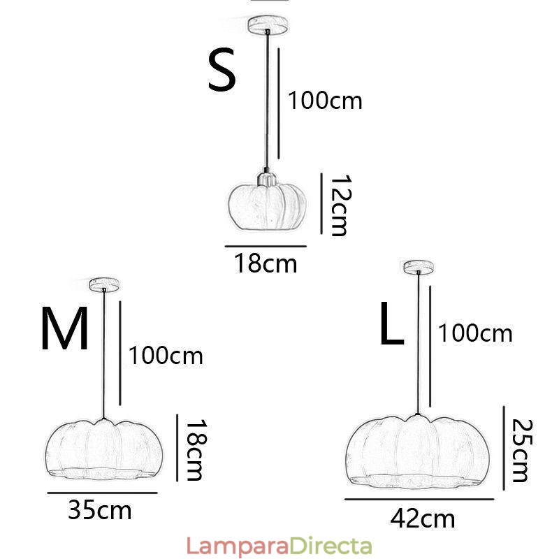 Lámpara colgante de calabaza de una sola cabeza, lámpara de techo retro japonesa