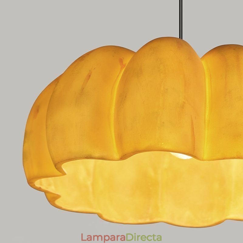 Lámpara colgante de calabaza de una sola cabeza, lámpara de techo retro japonesa