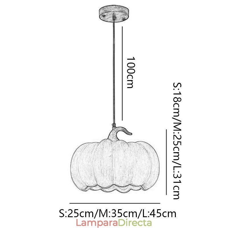 Lámpara colgante de calabaza creativa, lámpara de techo retro japonesa.