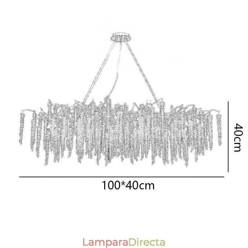 Lámpara colgante nórdica de rama dorada, lámpara de araña de cristal G9