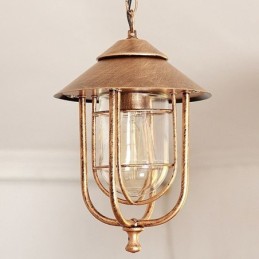 Lámpara colgante estilo jaula de pájaros, estilo retro americano, para exteriores, resistente al agua, para jardín.
