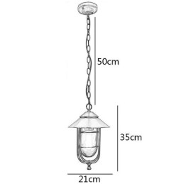 Lámpara colgante estilo jaula de pájaros, estilo retro americano, para exteriores, resistente al agua, para jardín.