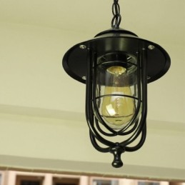 Lámpara colgante estilo jaula de pájaros, estilo retro americano, para exteriores, resistente al agua, para jardín.