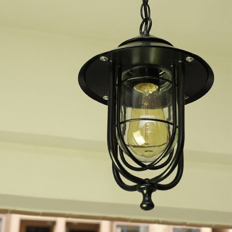 Lámpara colgante estilo jaula de pájaros, estilo retro americano, para exteriores, resistente al agua, para jardín.