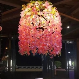 Lámpara de araña moderna de estilo industrial decorativa con luz vegetal para tienda de música