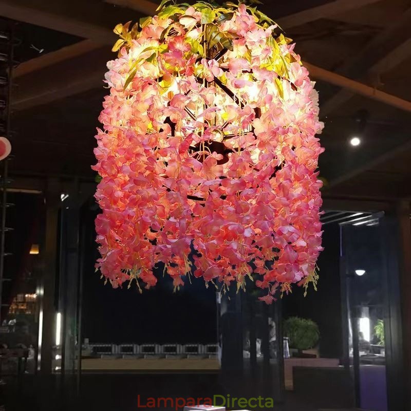 Lámpara de araña moderna de estilo industrial decorativa con luz vegetal para tienda de música