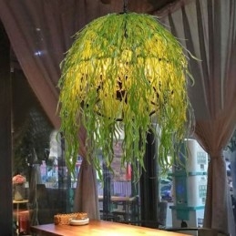 Lámpara de araña moderna de estilo industrial decorativa con luz vegetal para tienda de música