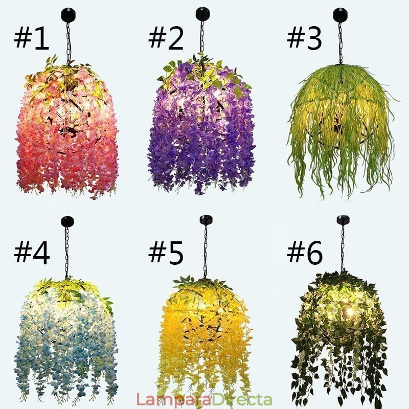 Lámpara de araña moderna de estilo industrial decorativa con luz vegetal para tienda de música