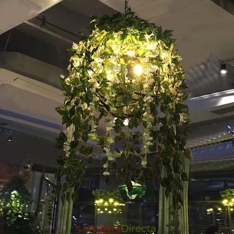 Lámpara de araña moderna de estilo industrial decorativa con luz vegetal para tienda de música
