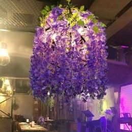 Lámpara de araña moderna de estilo industrial decorativa con luz vegetal para tienda de música