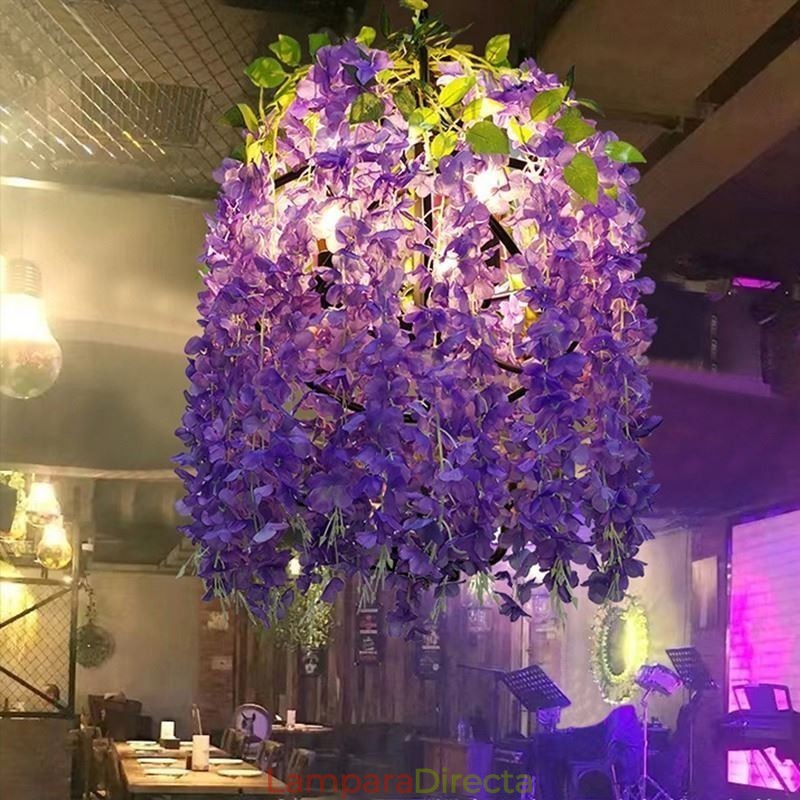 Lámpara de araña moderna de estilo industrial decorativa con luz vegetal para tienda de música