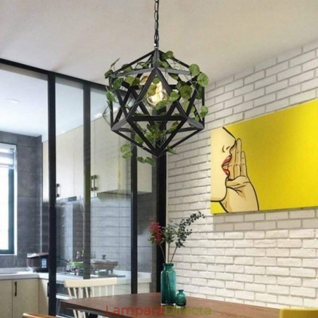 Lámpara colgante industrial vintage de hierro con forma de jaula de pájaros Lámpara colgante industrial vintage de hierro con forma de jaula de pájaros