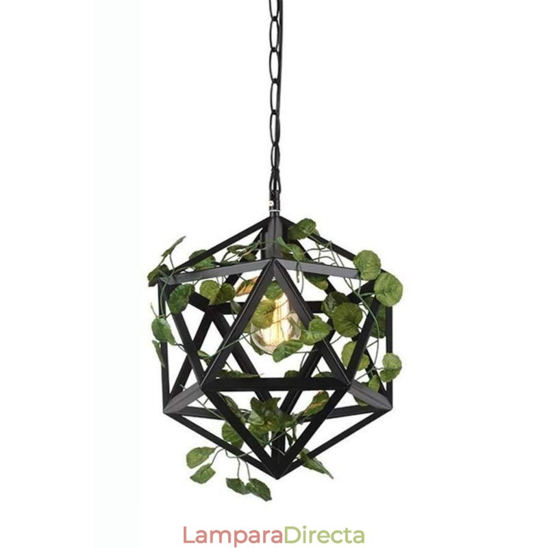 Lámpara colgante industrial vintage de hierro con forma de jaula de pájaros