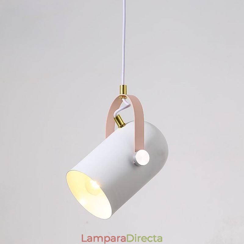 Lámpara colgante nórdica colorida de un solo cabezal con diseño de macarrón