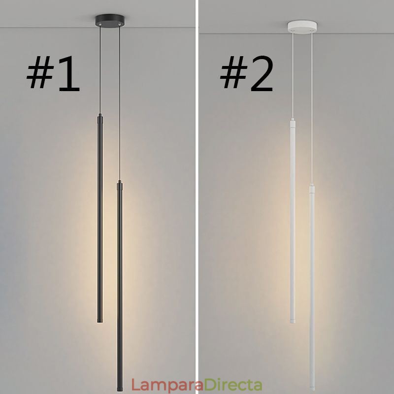Lámpara colgante nórdica de tubo largo, lámpara colgante de isla