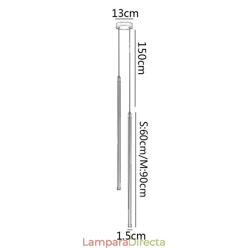 Lámpara colgante nórdica de tubo largo, lámpara colgante de isla