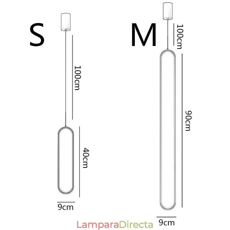 Lámpara colgante moderna minimalista ovalada