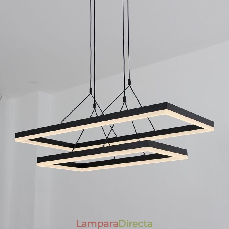 Lámpara colgante moderna con marco de acrílico negro