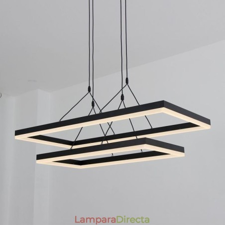 Lámpara colgante moderna con marco de acrílico negro Lámpara colgante moderna con marco de acrílico negro