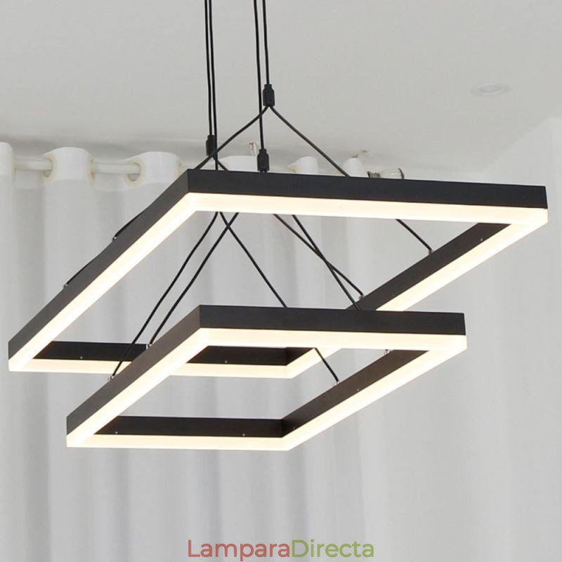 Lámpara colgante moderna con marco de acrílico negro