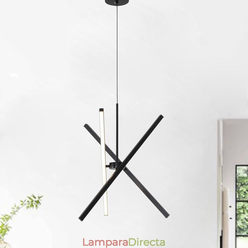 Lámpara colgante moderna con tira negra regulable