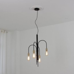 Lámpara de araña de hierro moderna, lámpara colgante de hierro simple