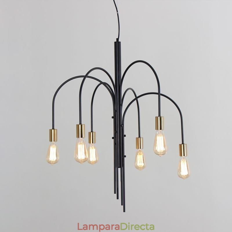 Lámpara de araña de hierro moderna, lámpara colgante de hierro simple