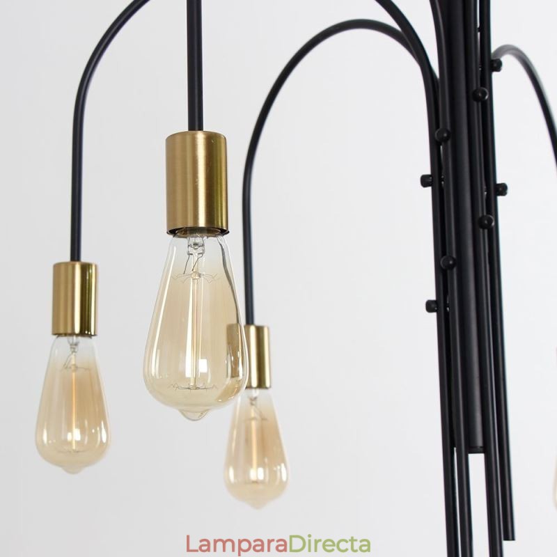 Lámpara de araña de hierro moderna, lámpara colgante de hierro simple