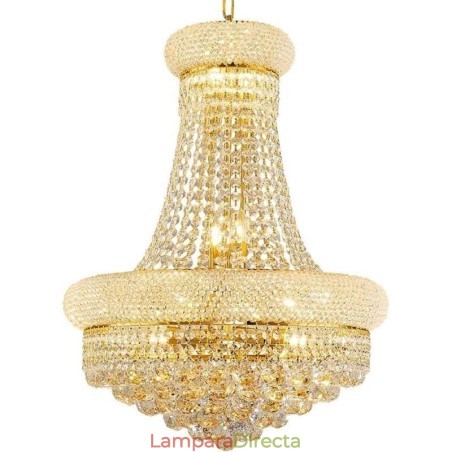 Lámpara colgante de cristal de lujo con forma de corona Lámpara colgante de cristal de lujo con forma de corona