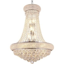 Lámpara colgante de cristal de lujo con forma de corona