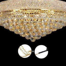 Lámpara colgante de cristal de lujo con forma de corona