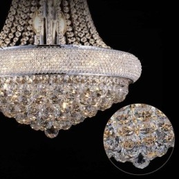 Lámpara colgante de cristal de lujo con forma de corona