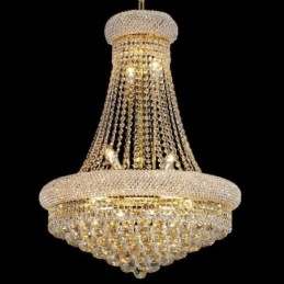 Lámpara colgante de cristal de lujo con forma de corona