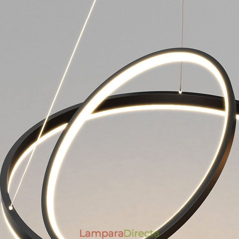 Lámpara colgante moderna de acrílico con anillos circulares