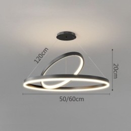 Lámpara colgante moderna de acrílico con anillos circulares