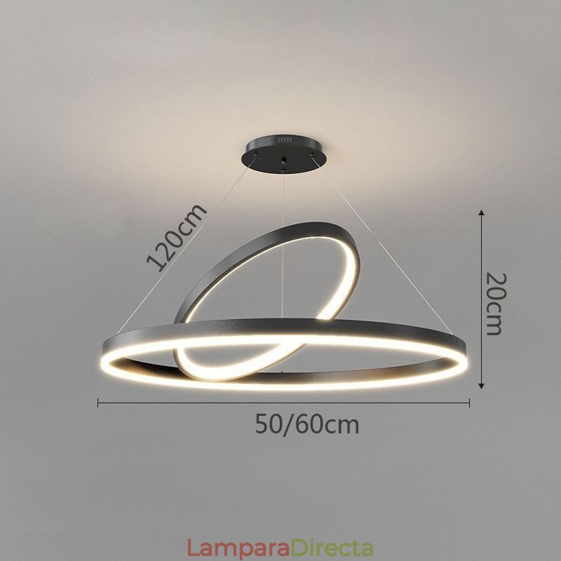 Lámpara colgante moderna de acrílico con anillos circulares