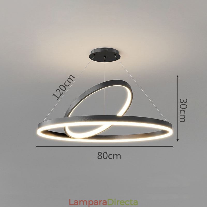 Lámpara colgante moderna de acrílico con anillos circulares