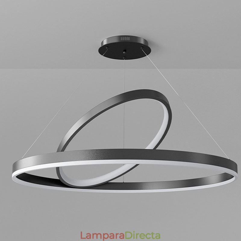 Lámpara colgante moderna de acrílico con anillos circulares