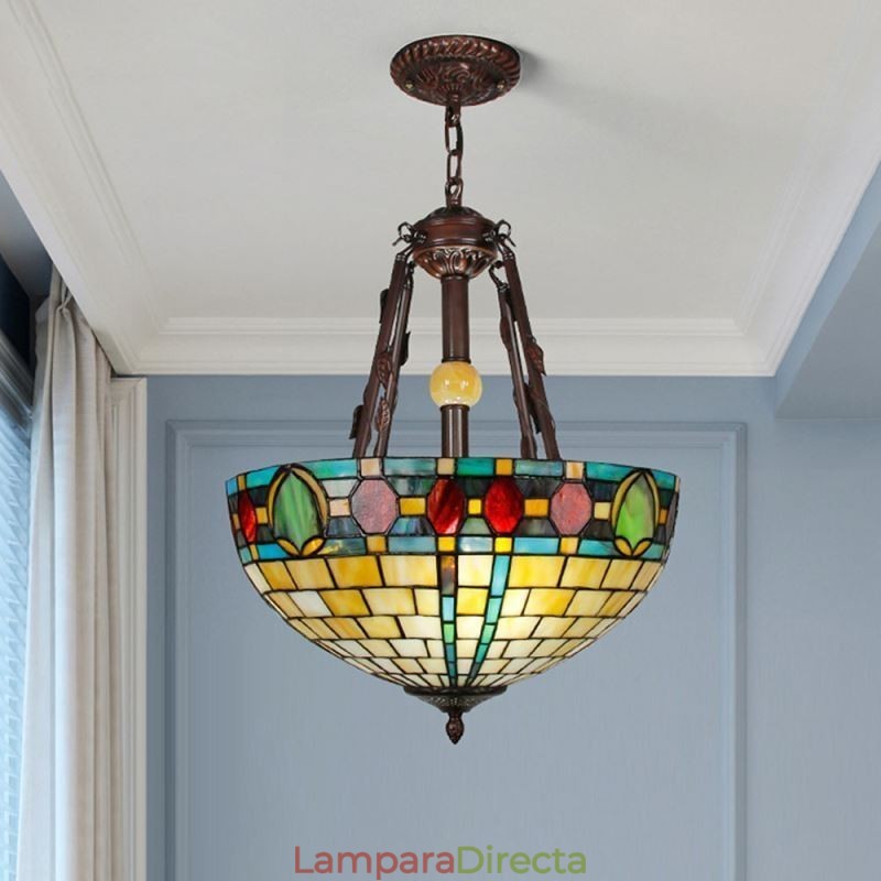 Lámpara colgante decorativa de vitrales