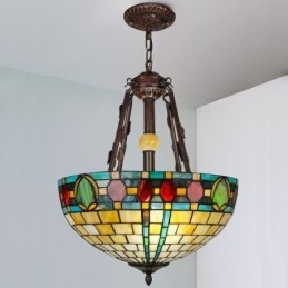 Lámpara colgante decorativa de vitrales