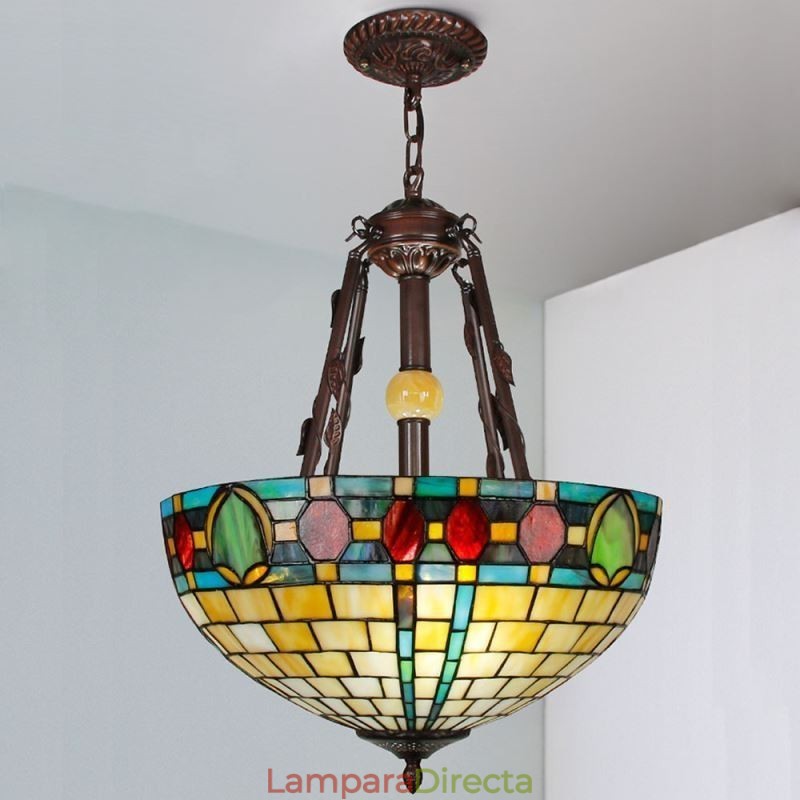 Lámpara colgante decorativa de vitrales