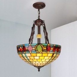 Lámpara colgante decorativa de vitrales