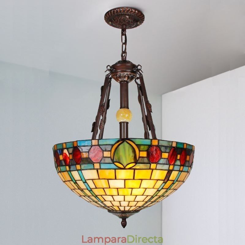 Lámpara colgante decorativa de vitrales