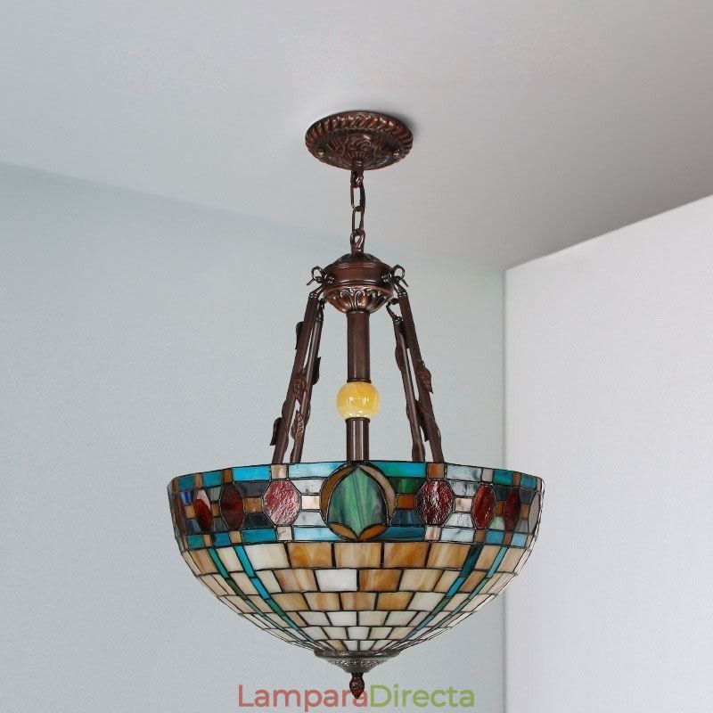 Lámpara colgante decorativa de vitrales