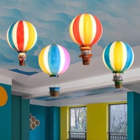 Lámpara colgante de globo aerostático colorido, luz decorativa acrílica Lámpara colgante de globo aerostático colorido, luz decorativa acrílica