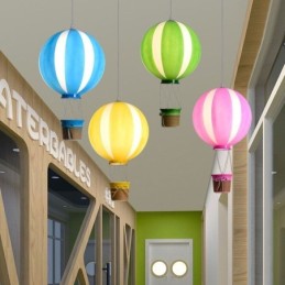 Lámpara colgante de globo aerostático colorido, luz decorativa acrílica