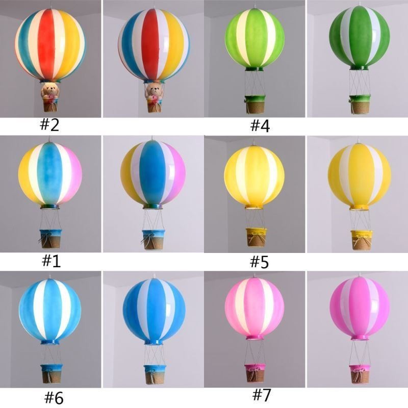 Lámpara colgante de globo aerostático colorido, luz decorativa acrílica