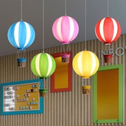 Lámpara colgante de globo aerostático colorido, luz decorativa acrílica