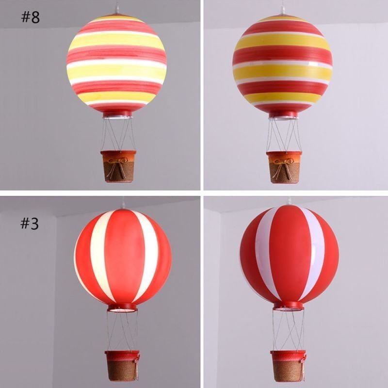 Lámpara colgante de globo aerostático colorido, luz decorativa acrílica