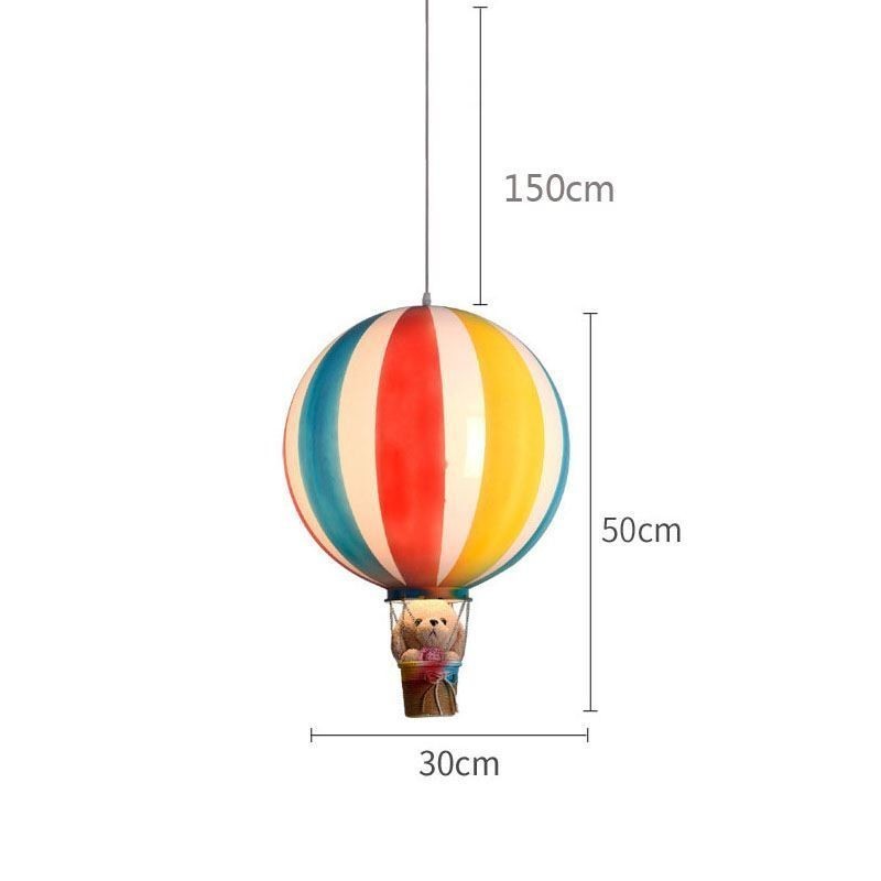 Lámpara colgante de globo aerostático colorido, luz decorativa acrílica